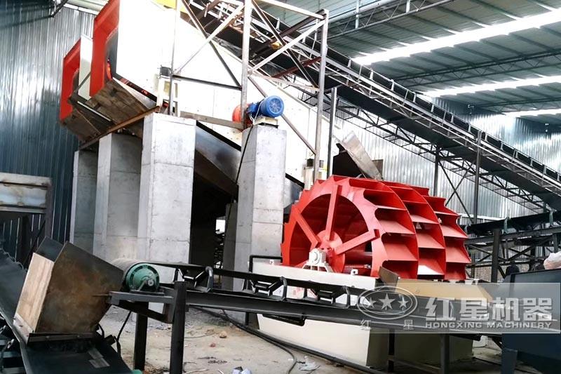 洗砂機(jī)現(xiàn)場(chǎng)，環(huán)保節(jié)能