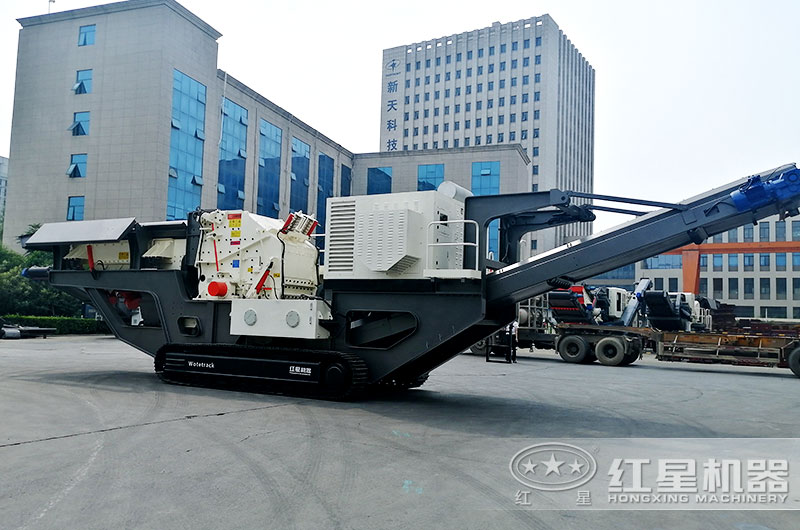 反擊破履帶式碎石機(jī)，成品呈立方體粒型好